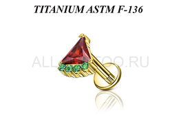 Лабрет из титана Ti Metal арбузик