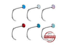 Нострил Steel and Silver с опалом