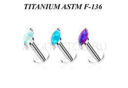 Лабрет из титана Ti Metal нега