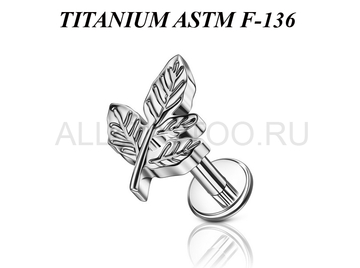 Лабрет из титана Ti Metal амарант