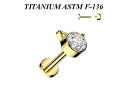 Лабрет из титана с золотым покрытием китти Лабрет из титана с золотым покрытием китти