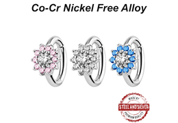 Кликер Steel and Silver фианитовый цветок