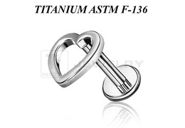 Лабрет из титана Ti Metal лаконичное сердце Лабрет из титана Ti Metal лаконичное сердце