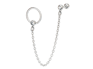 Украшение для хеликса кольцо со стразом