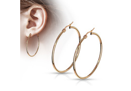 Серьги кольца в розовом золоте, пара