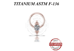 Кольцо из титана Steel and Silver розовое золото с кластером Swarovski Кольцо из титана Steel and Silver розовое золото с кластером Swarovski