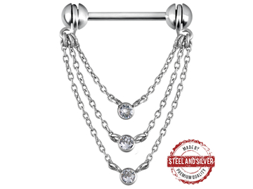 Украшение для груди Steel and Silver с подвесками