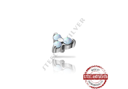 Накрутка Steel and Silver опаловый трилистник