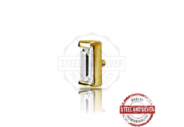 Накрутка Steel and Silver с золотым покрытием и цирконом "багет"