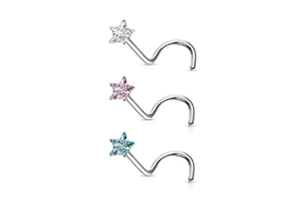 Нострил со стразом звезда