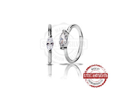 Кликер Steel and Silver с фианитом "маркиз"