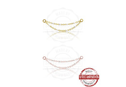 Двойная цепочка для пирсинга Steel and Silver со вставками Двойная цепочка для пирсинга Steel and Silver со вставками