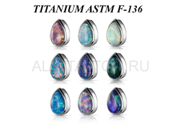Накрутка из титана Ti Metal опаловая капля