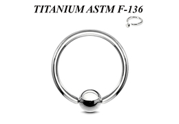 Кольцо из титана Ti Metal с шариком