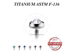 Накрутка из титана Steel and Silver с Premium Zirconia