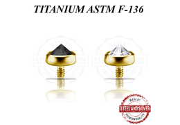 Накрутка из титана Steel and Silver с золотым покрытием и Premium Zirconia