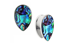 Плаги-капли с перламутром гелиотис, пара