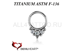 Кликер из титана Devil Heart с кристаллами Swarovski