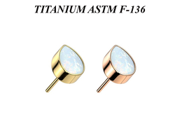 Вставка из титана опаловая капля в золоте