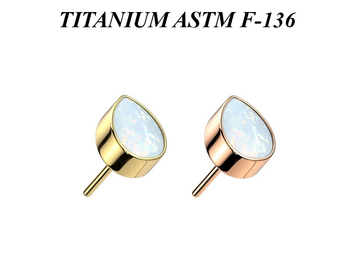 Вставка из титана опаловая капля в золоте