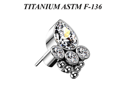 Вставка из титана с кластером фианитов