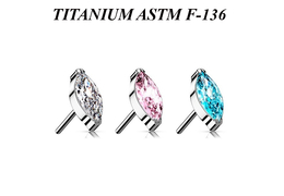 Вставка из титана с кристаллом "маркиз"