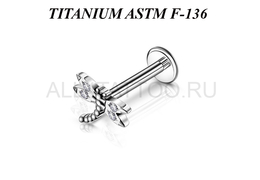 Лабрет из титана Ti Metal стрекоза